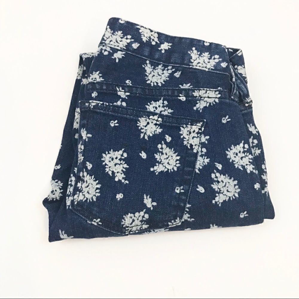 ** J. Crew **  cropped matchstick floral jeans